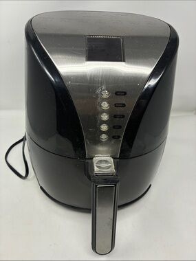 Black Stainless Steel Air Fryer - Digital Basket Cooker Tested